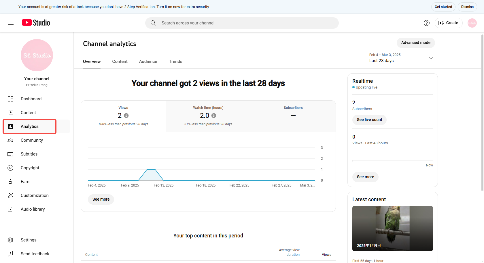 Zugriff auf YouTube Analytics