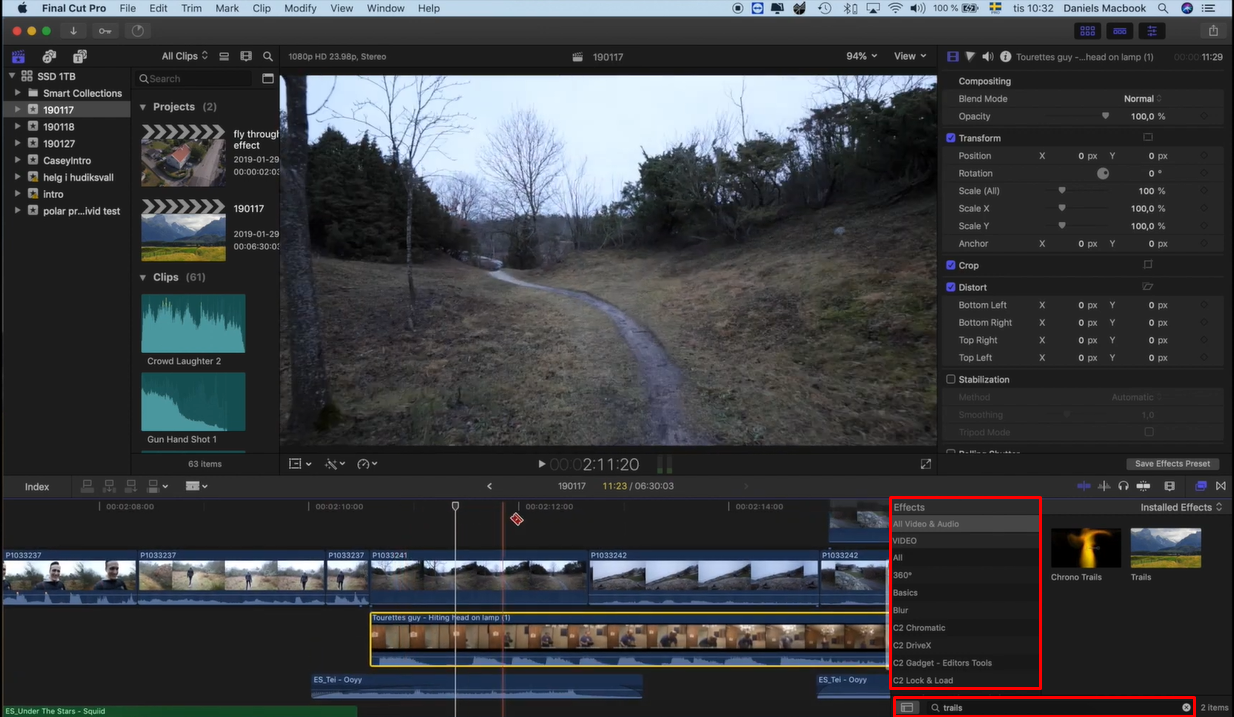 Browsing and organizing audio effects in Final Cut Pro