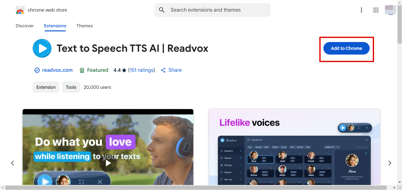 adding Readvox extension to Chrome
