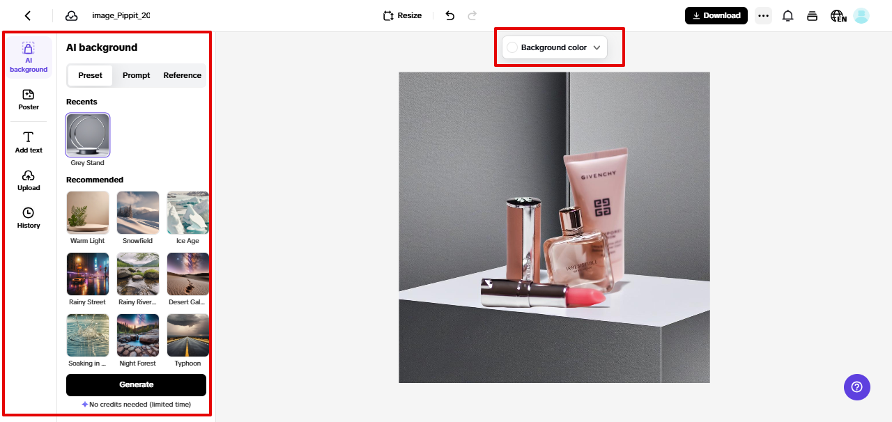 Pippit AI product images