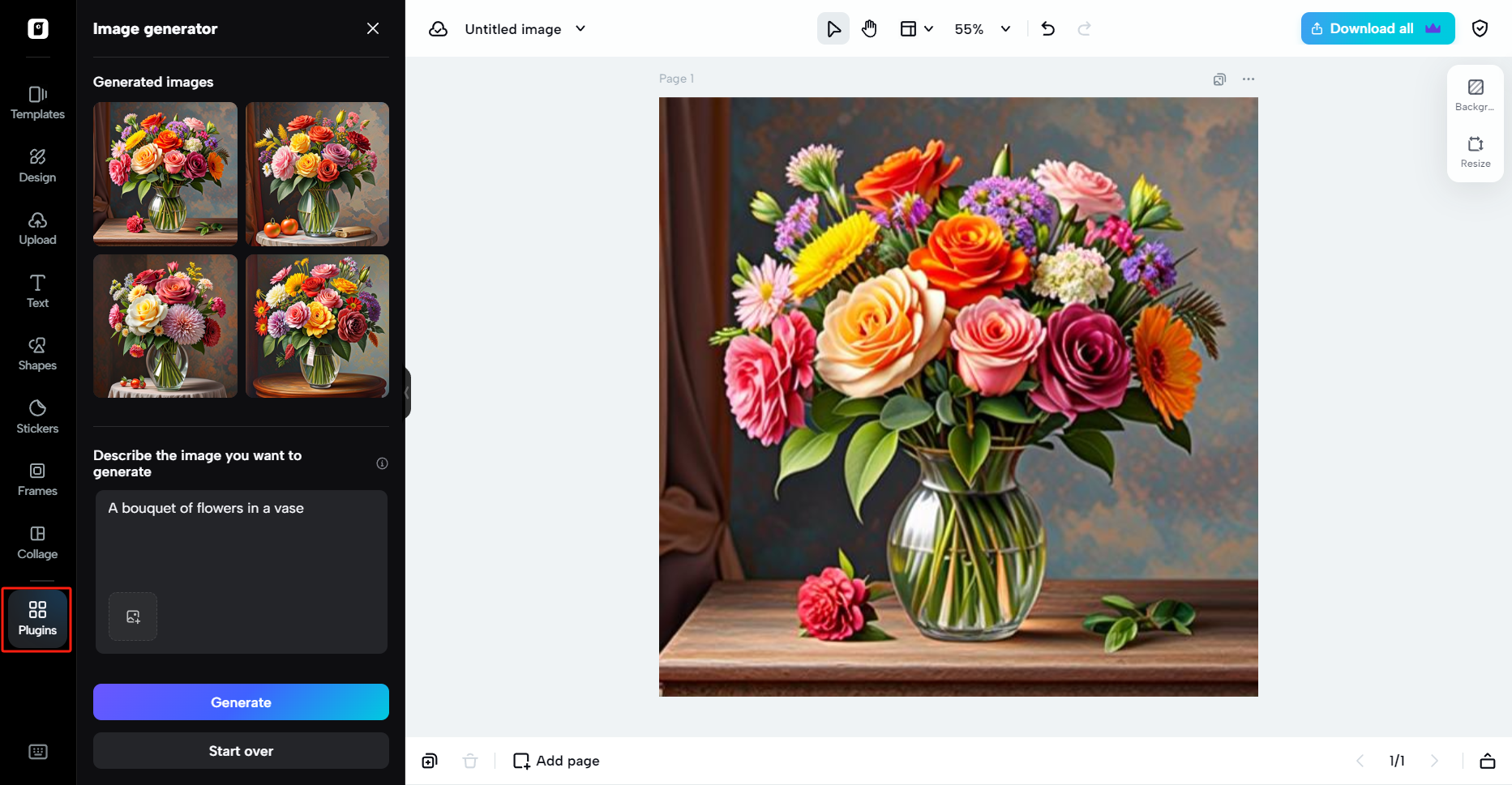 AI image generation