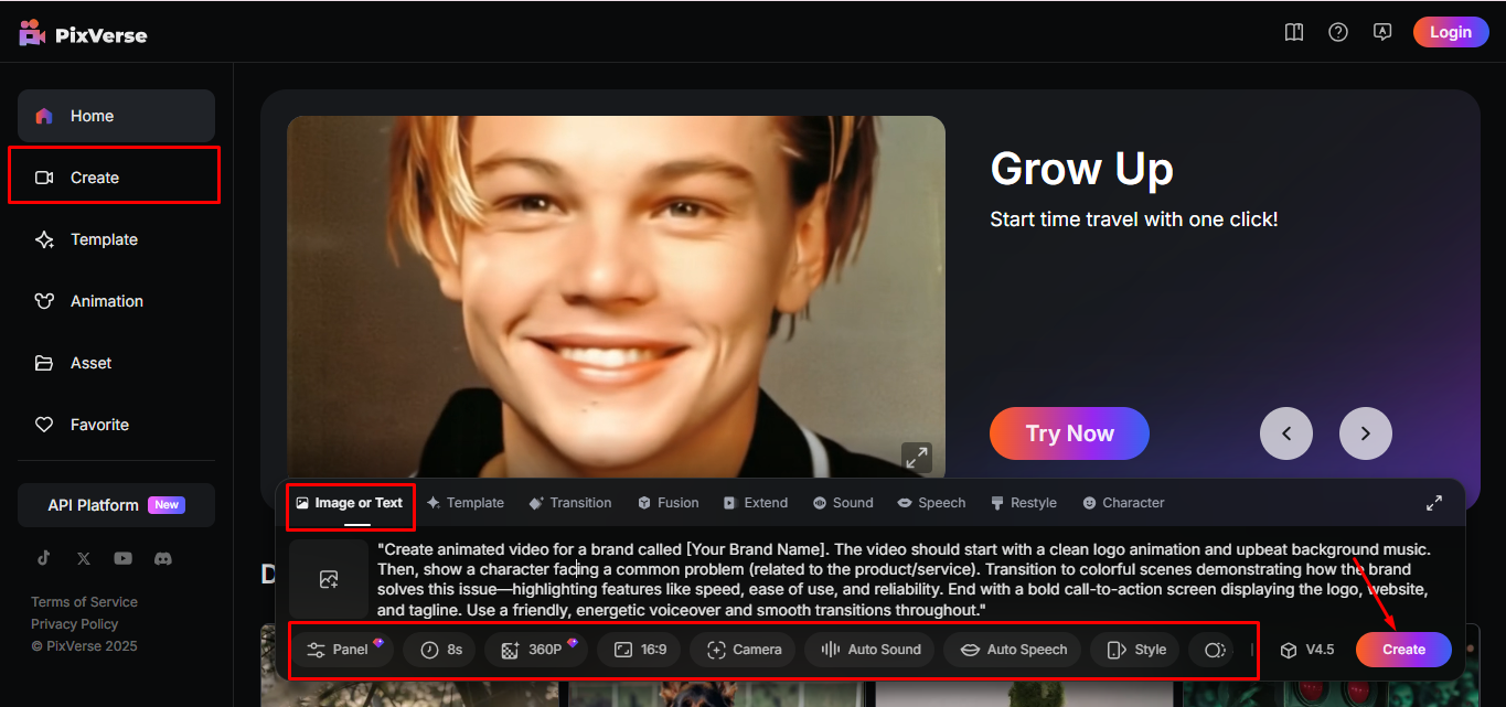 รูปภาพแสดงวิธีการสร้างวิดีโอ PixVerse AI
