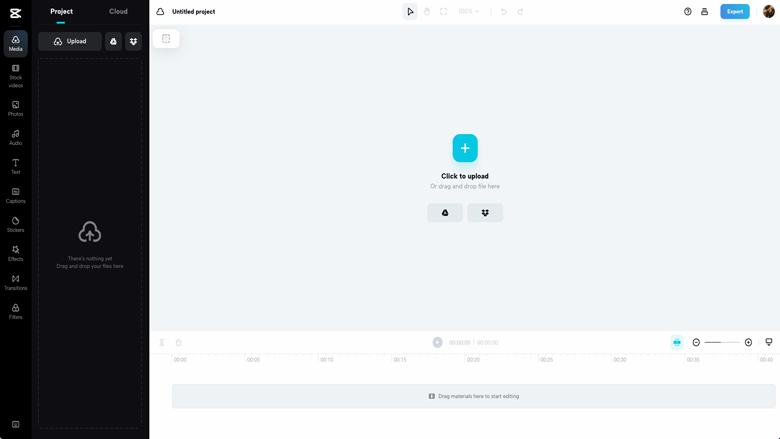Import videos to CapCut's Media panel