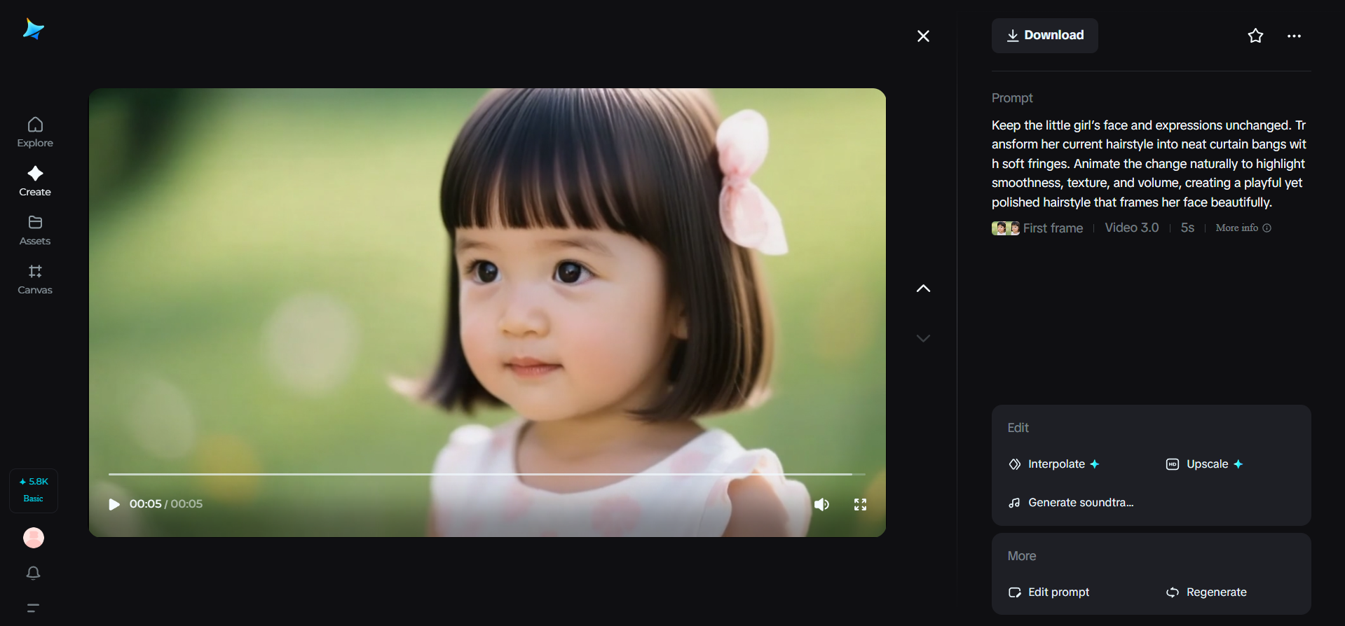 Bangs and fringe styles look in Dreamina
