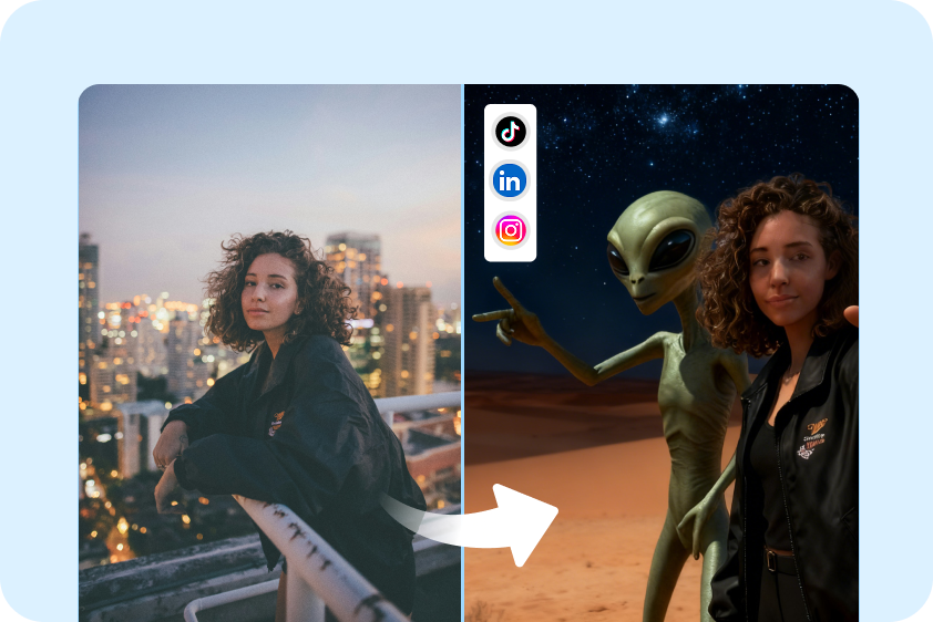 Transform selfies for your social media