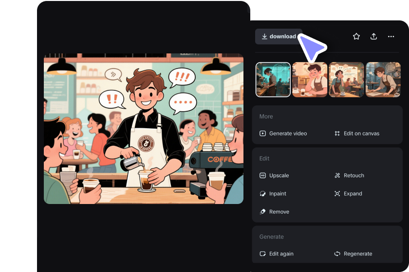 custom and download AI comic book