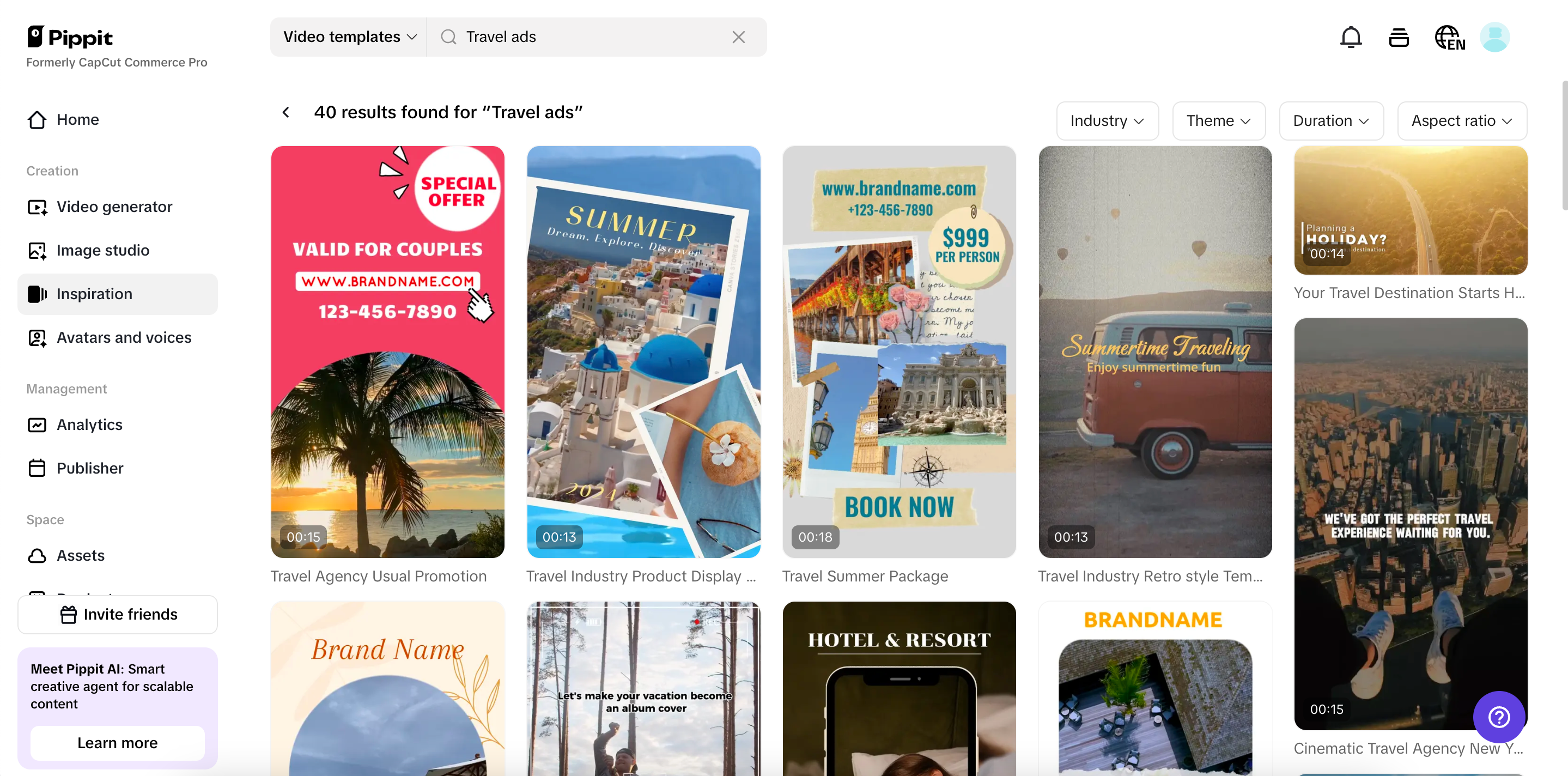 Travel ad video template