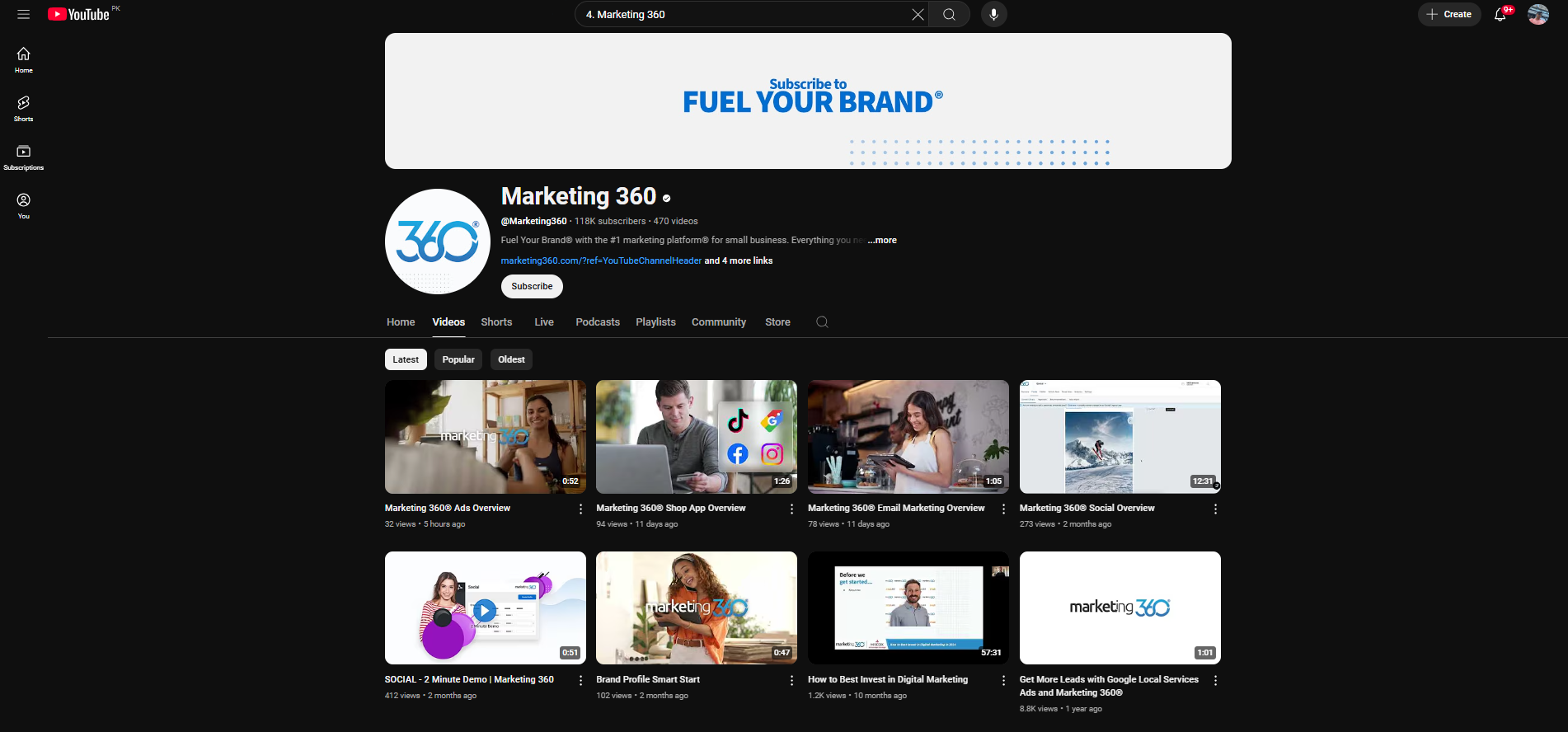Marketing 360 - eine nützliche Ressource für YouTube Growth Hacking