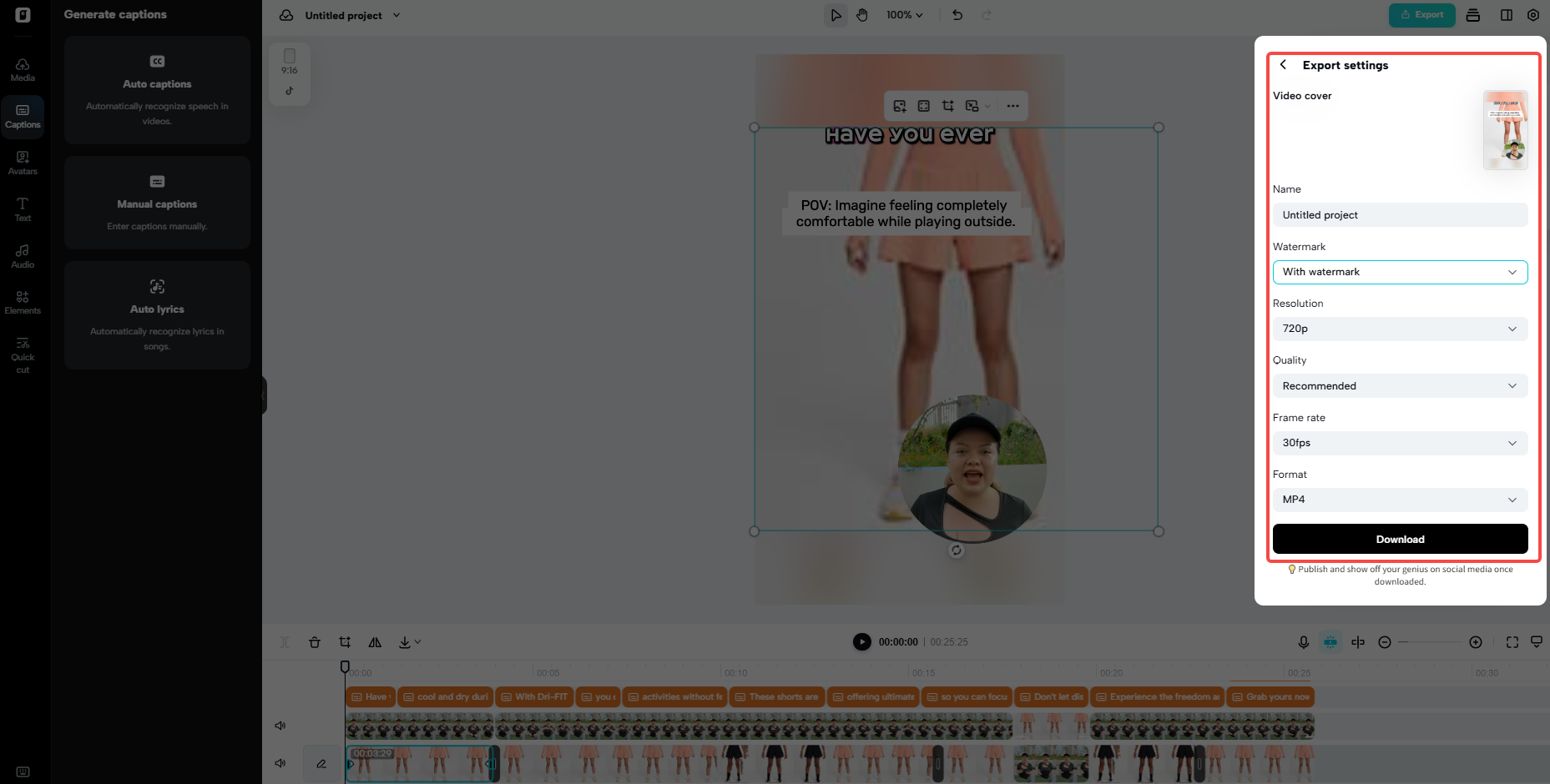 Export your video