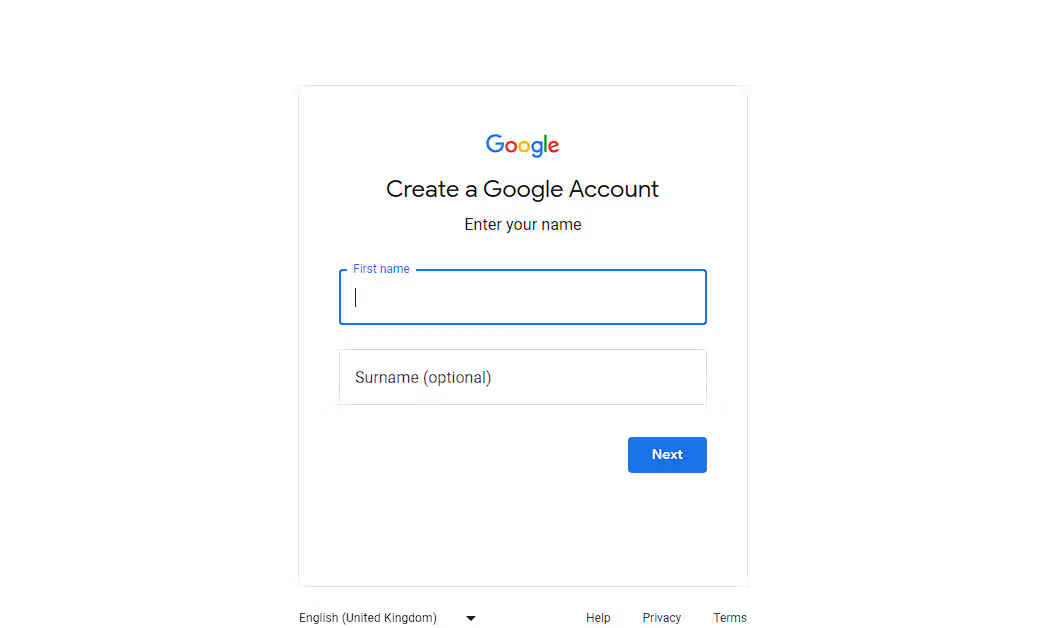 Gmailの作成方法を示す画像