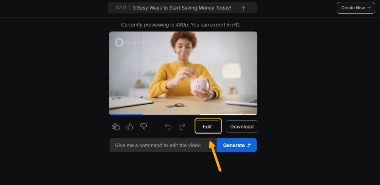 Giao diện của InVideo AI - một cách dễ dàng để tạo video AI vô diện
