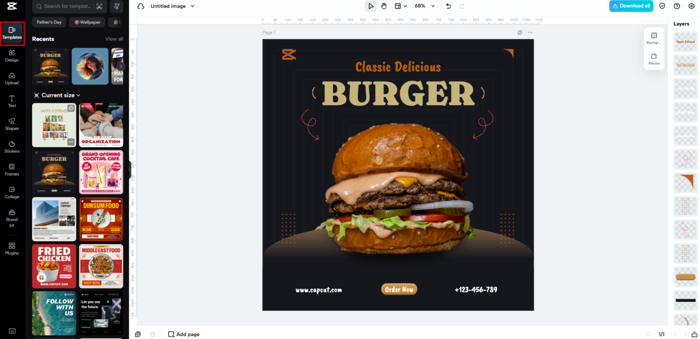 Choisir un modèle d'image dans CapCut Web