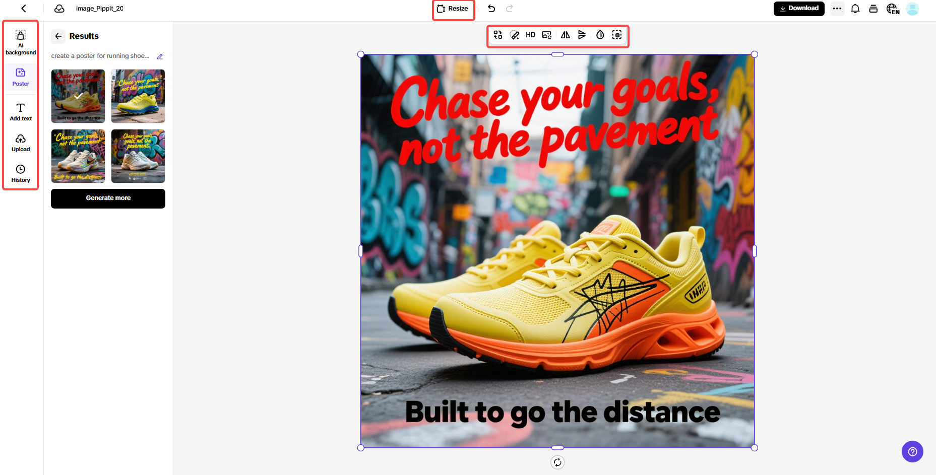 Generate and edit your poster ad