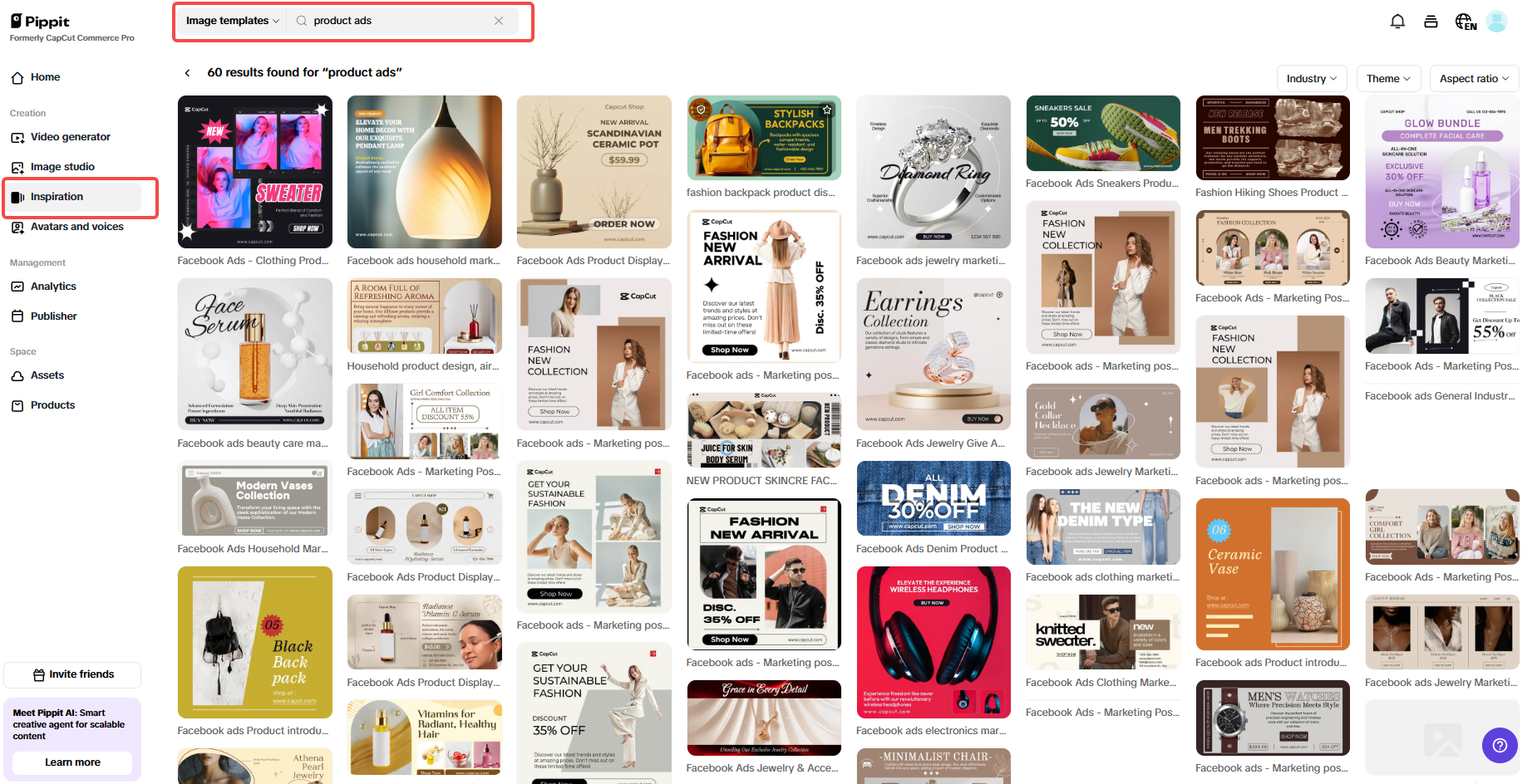 Sign up and access Inspiration