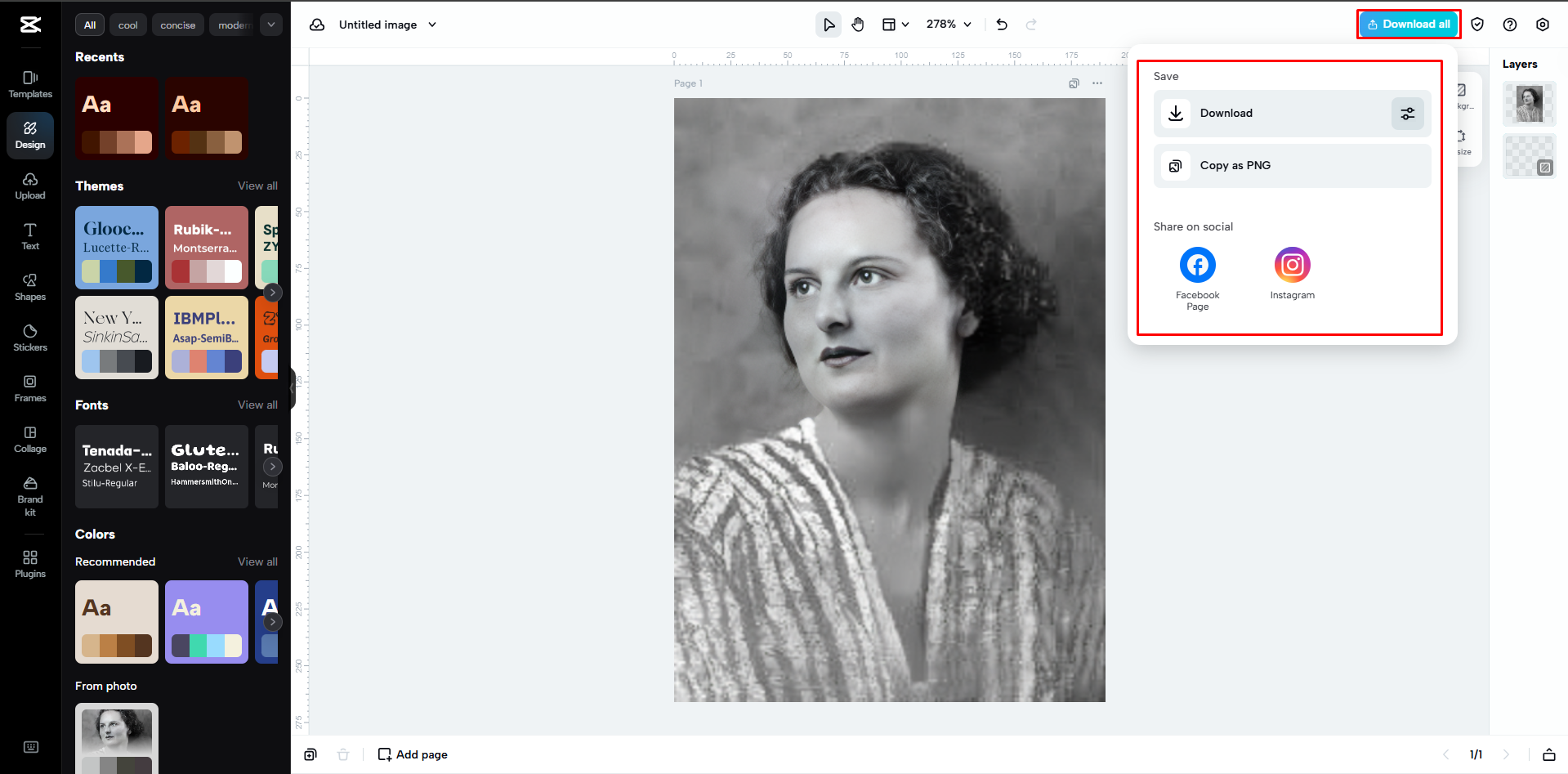 Descargar la imagen desde CapCut Web