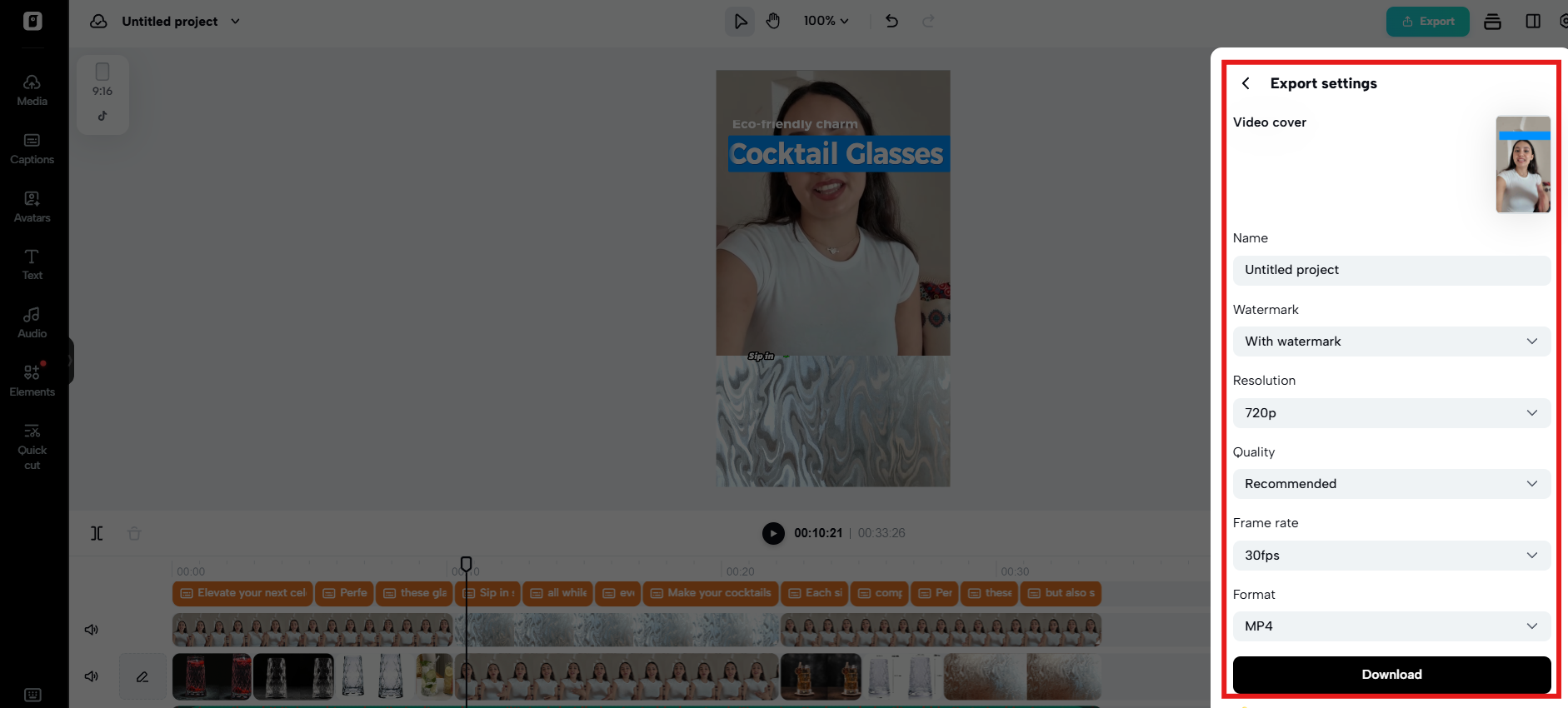 Export video