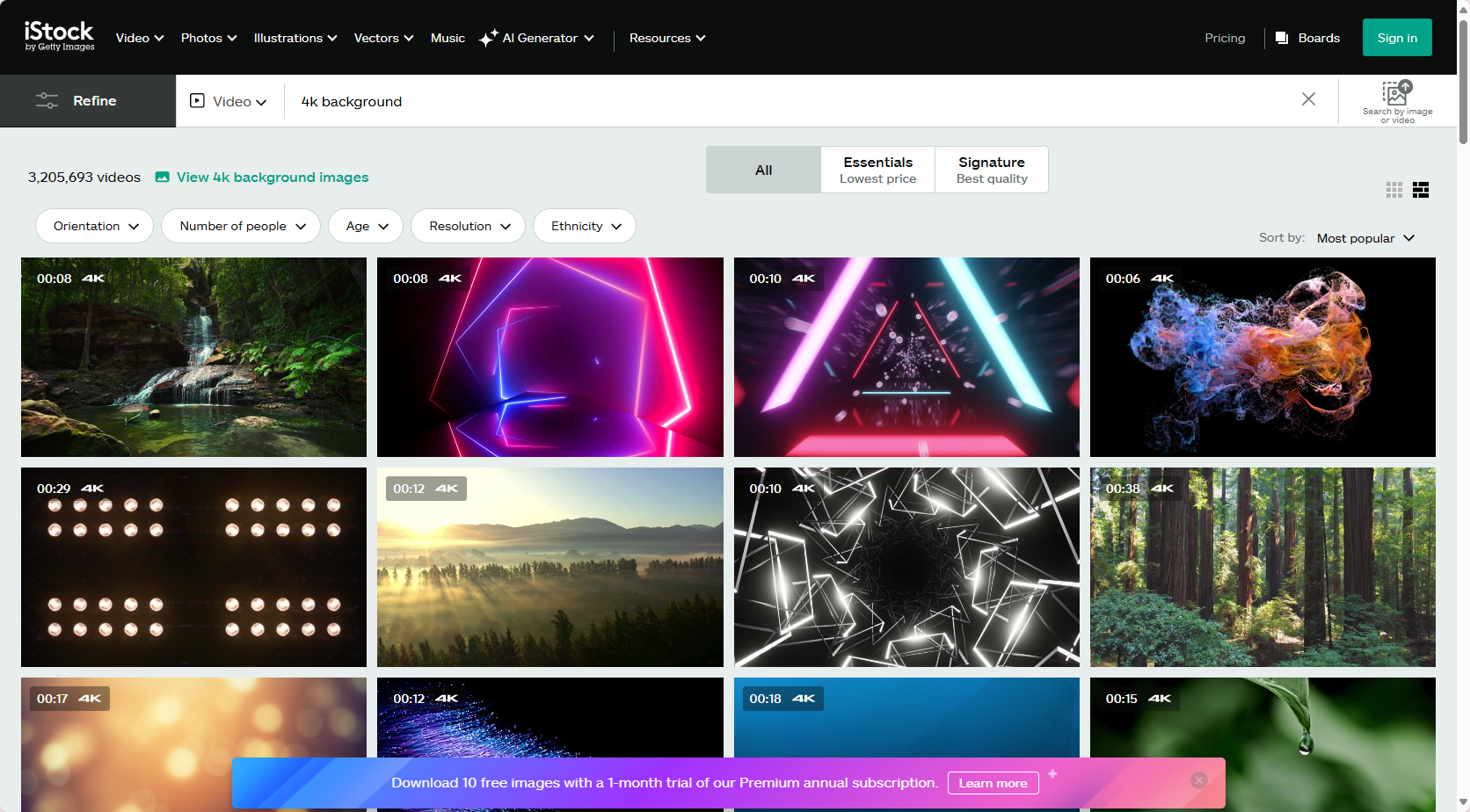 Background videos on iStock