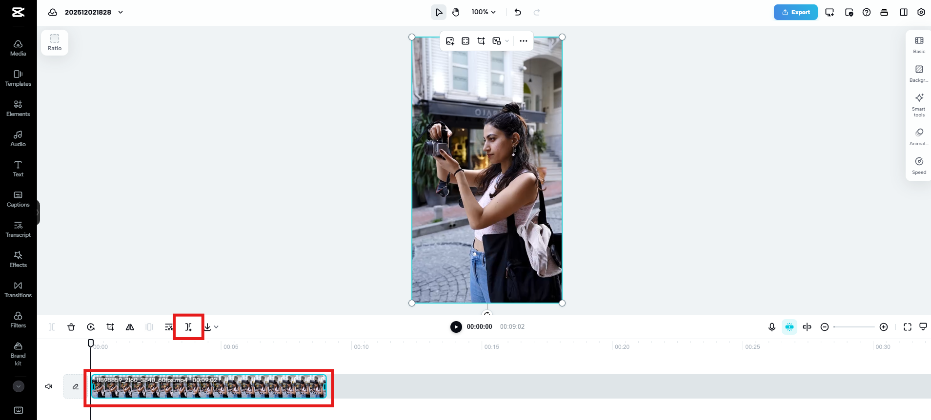Trim and split clips
