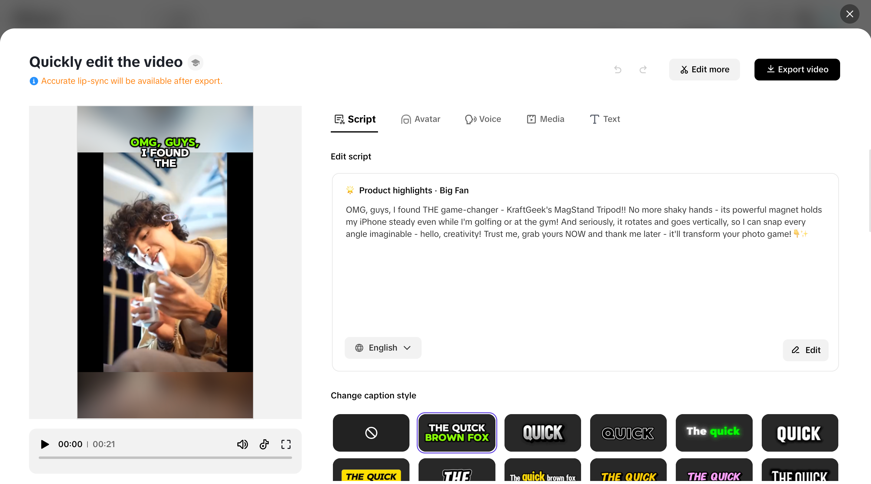 Edit and optimize your video