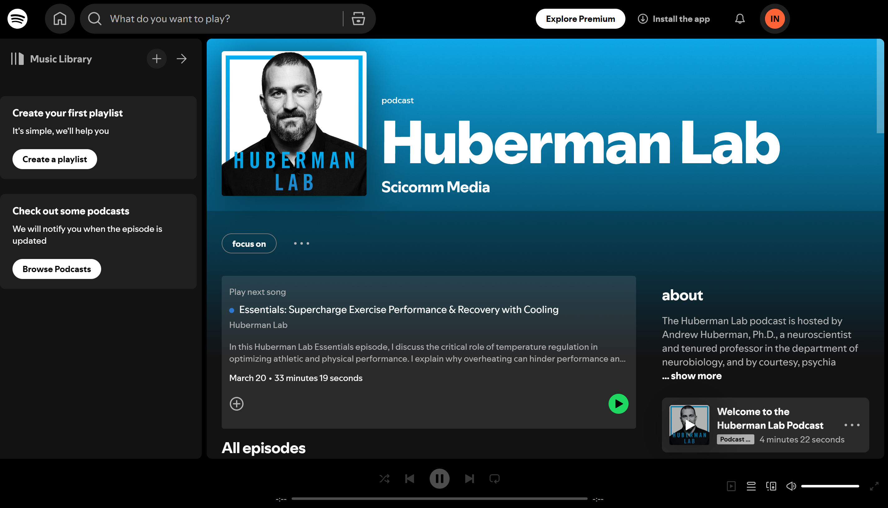 Huberman Lab - Spotify podcast 'lerinde en çok dinlenenlerden biri