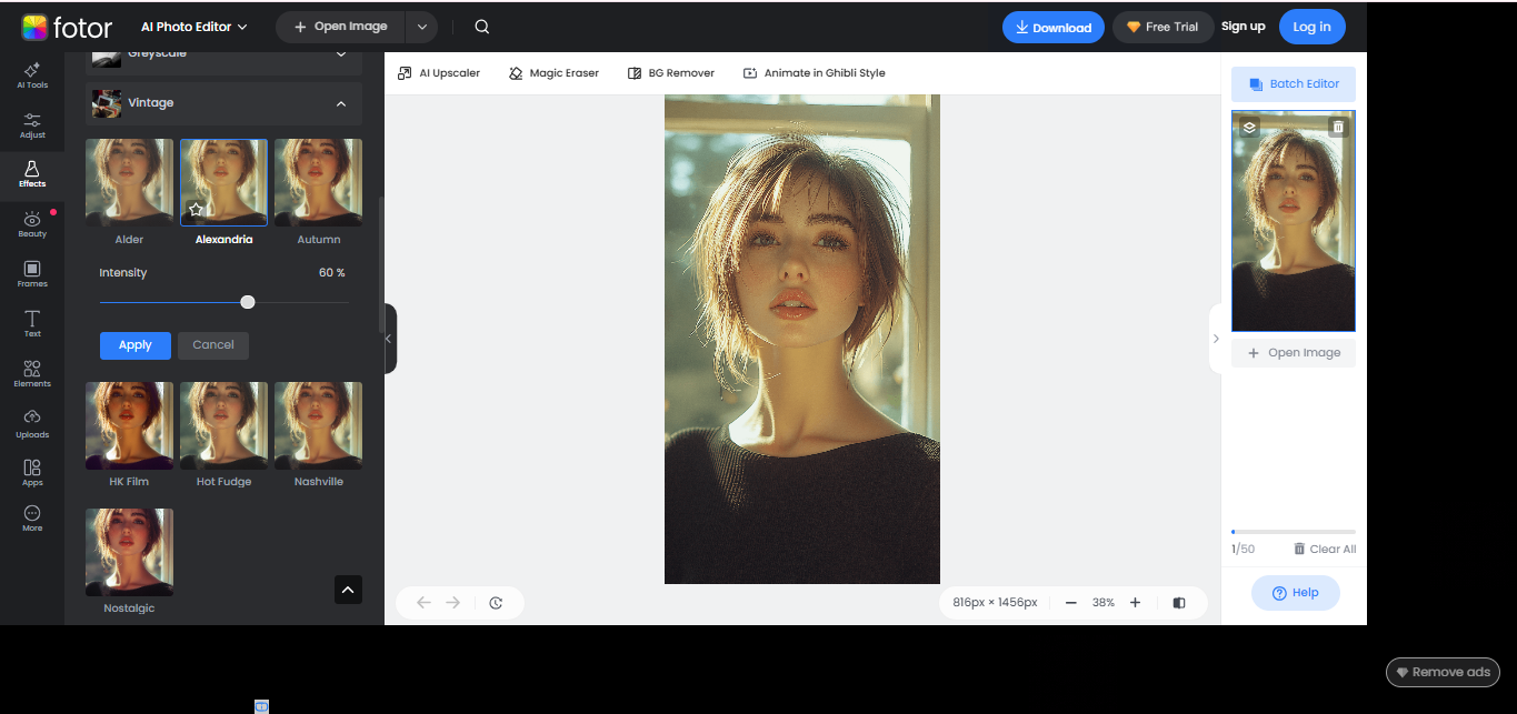 Fotor - l'outil populaire pour obtenir des filtres photo vintage