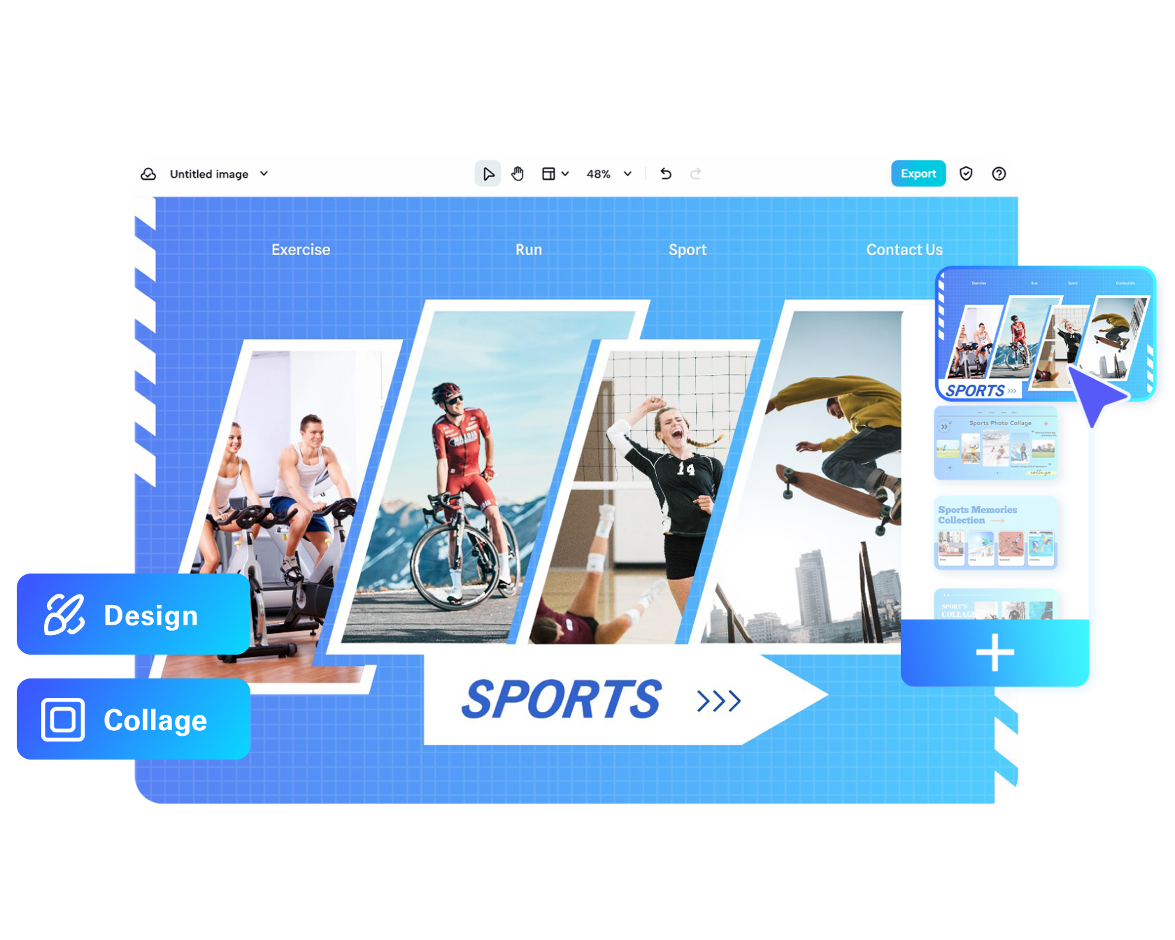 creatore di collage di foto sportive