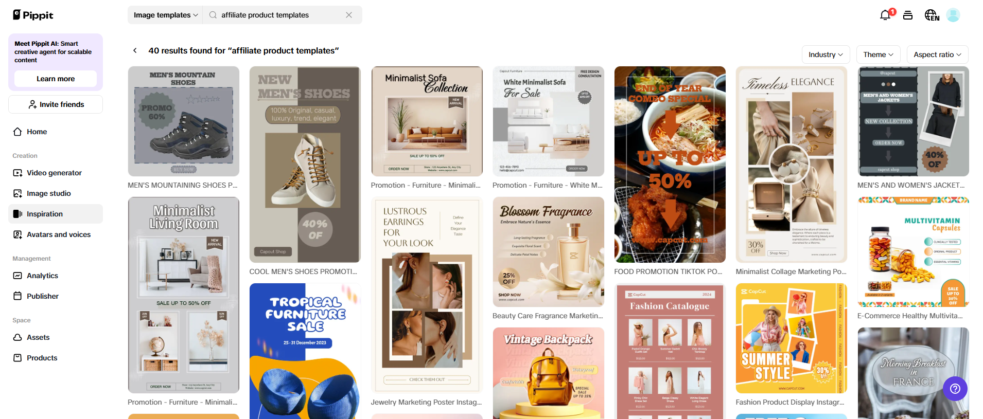 Sign up and access Inspiration