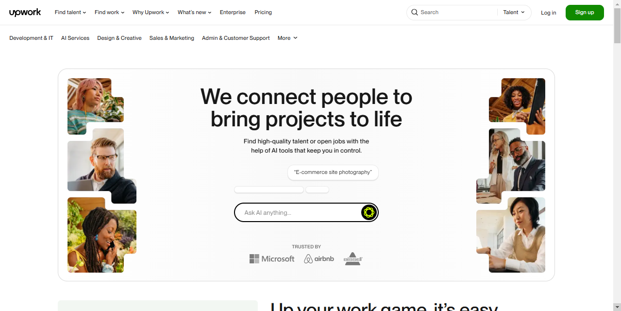 Upwork for freelance digital marketing
