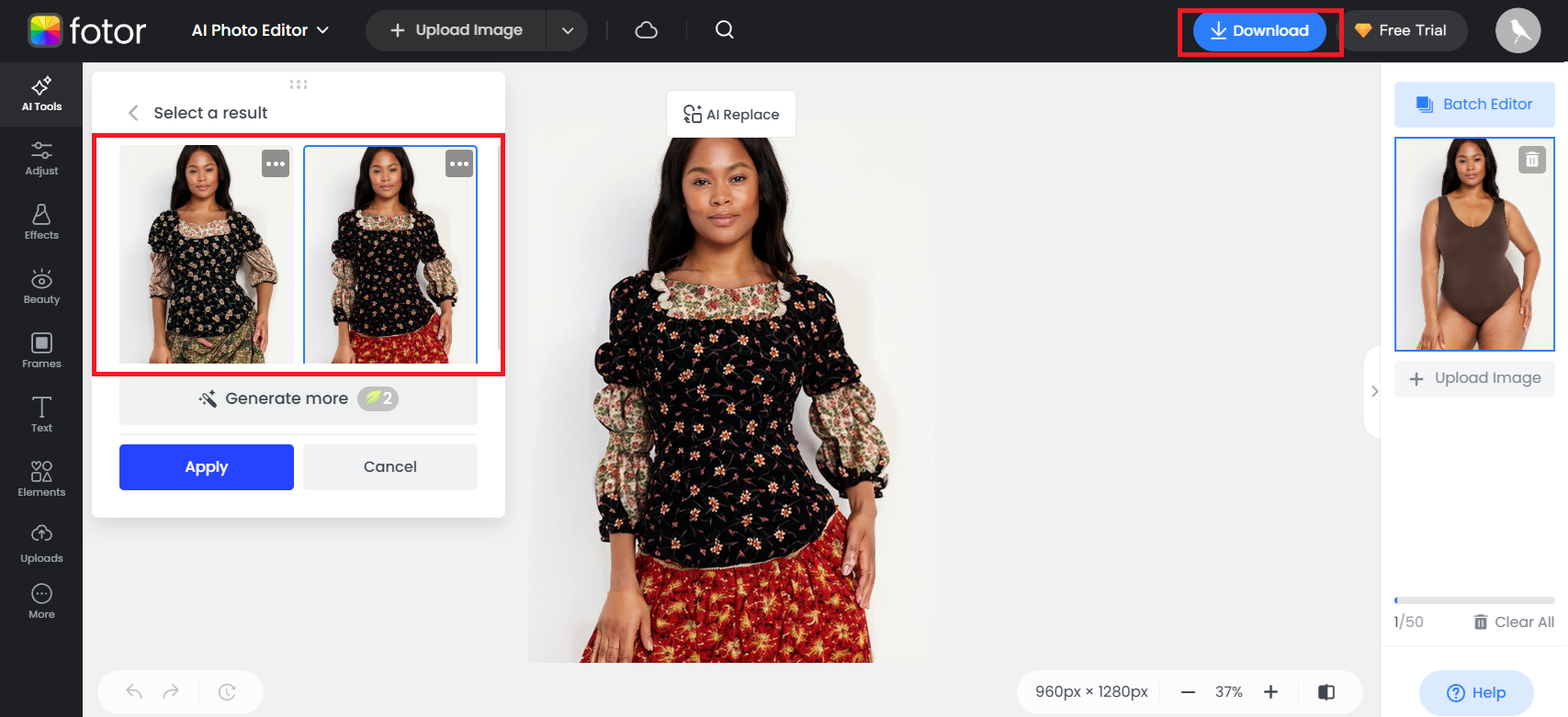 Download the AI clothing image