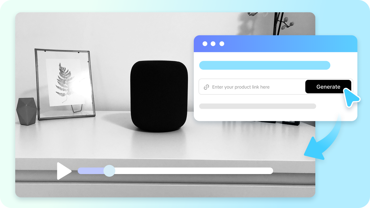 Instantly create videos from product links or media