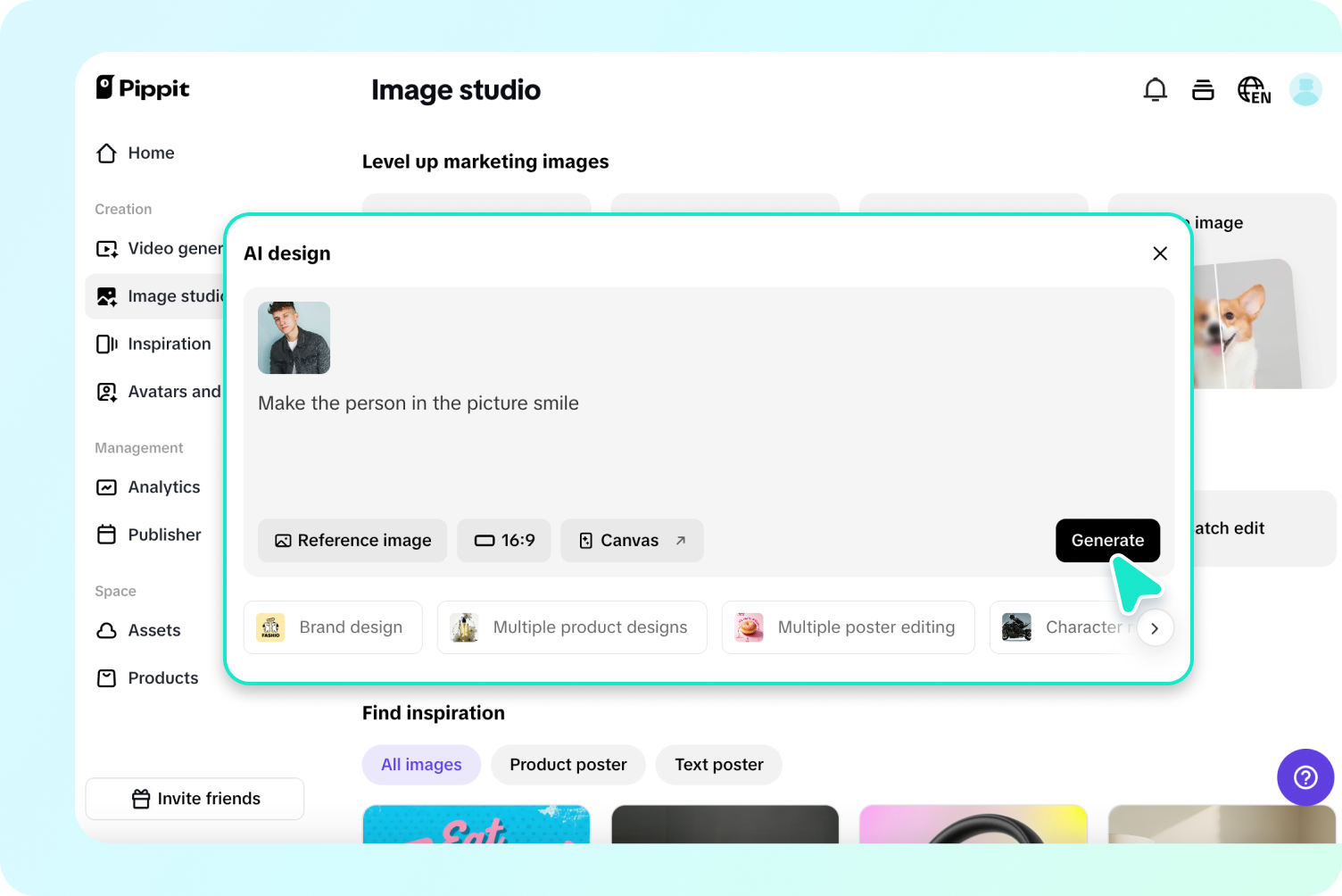 Adding AI smile to picture