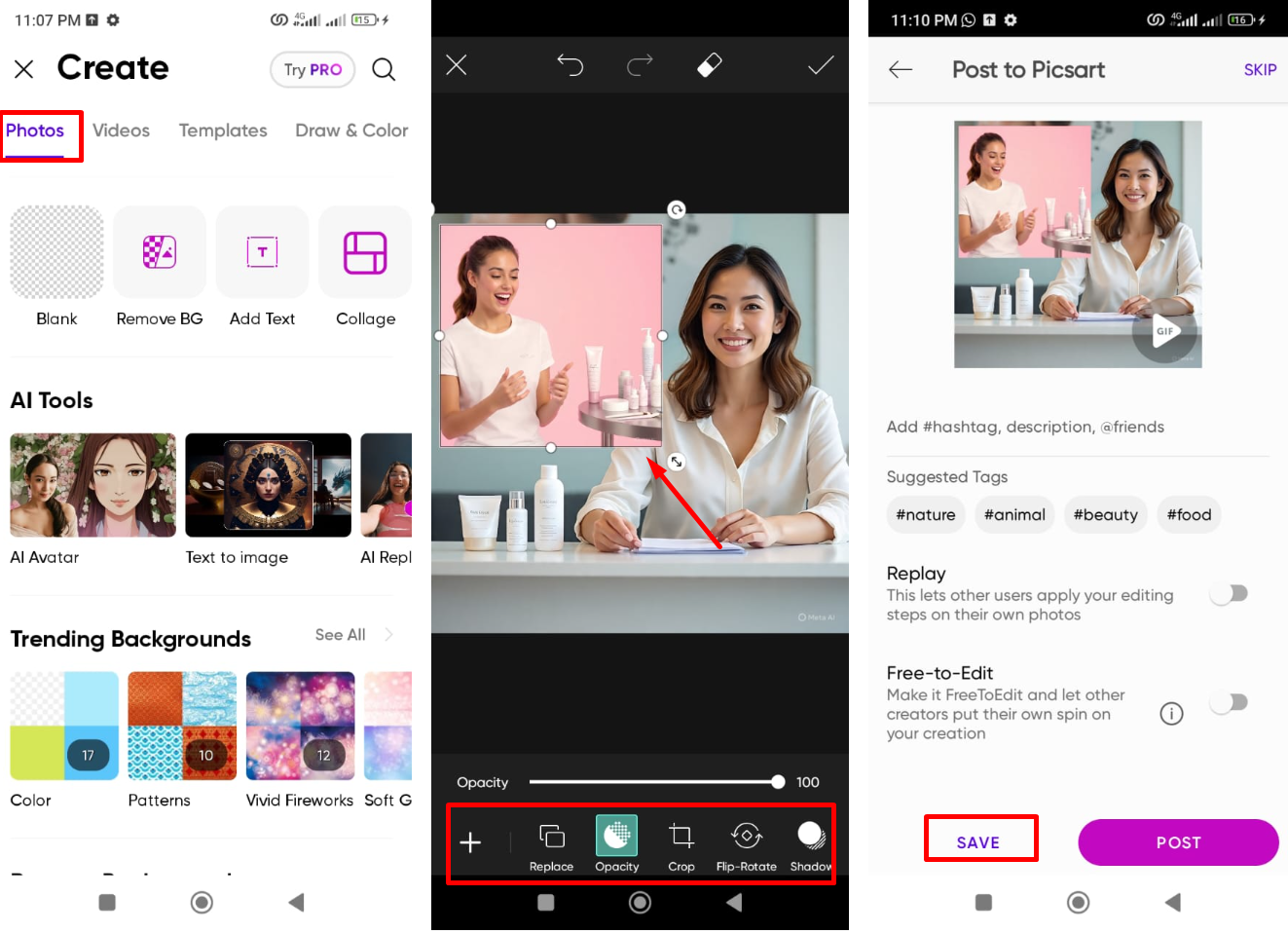 Image showing how to put a photo on another photo