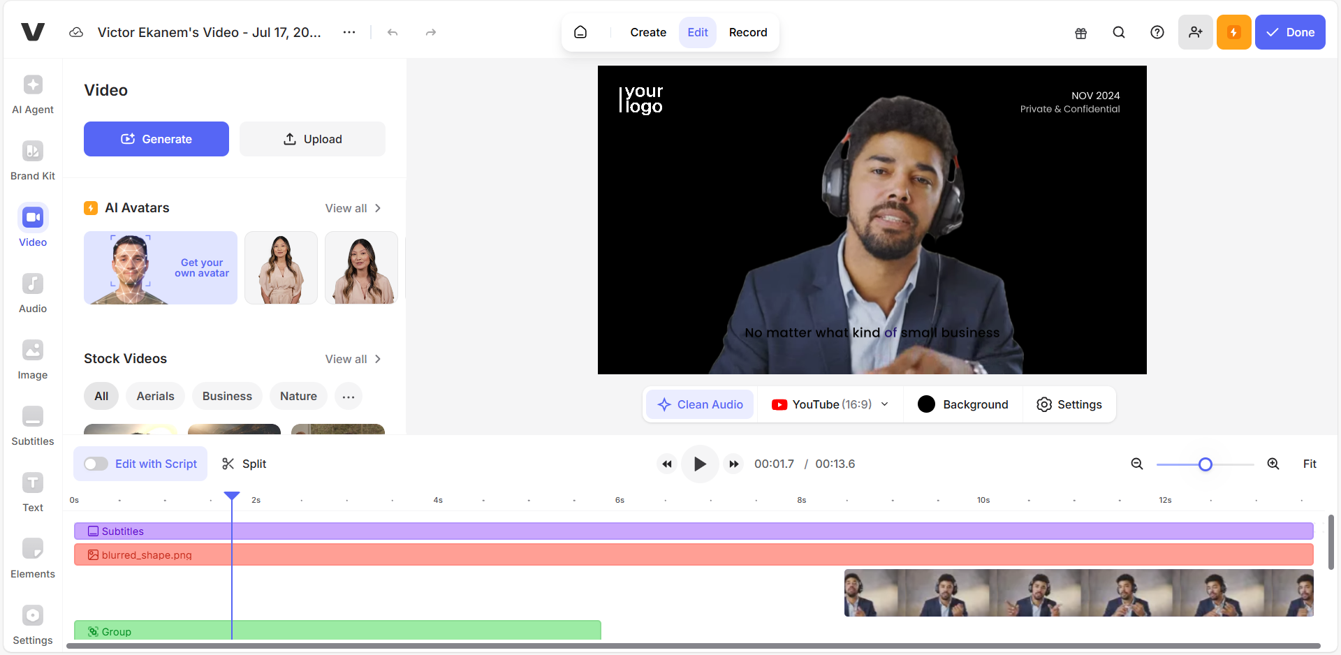 สร้างคลิปจาก YouTube