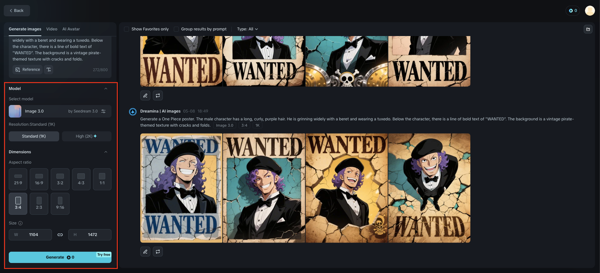 aranan poster şablonu One Piece