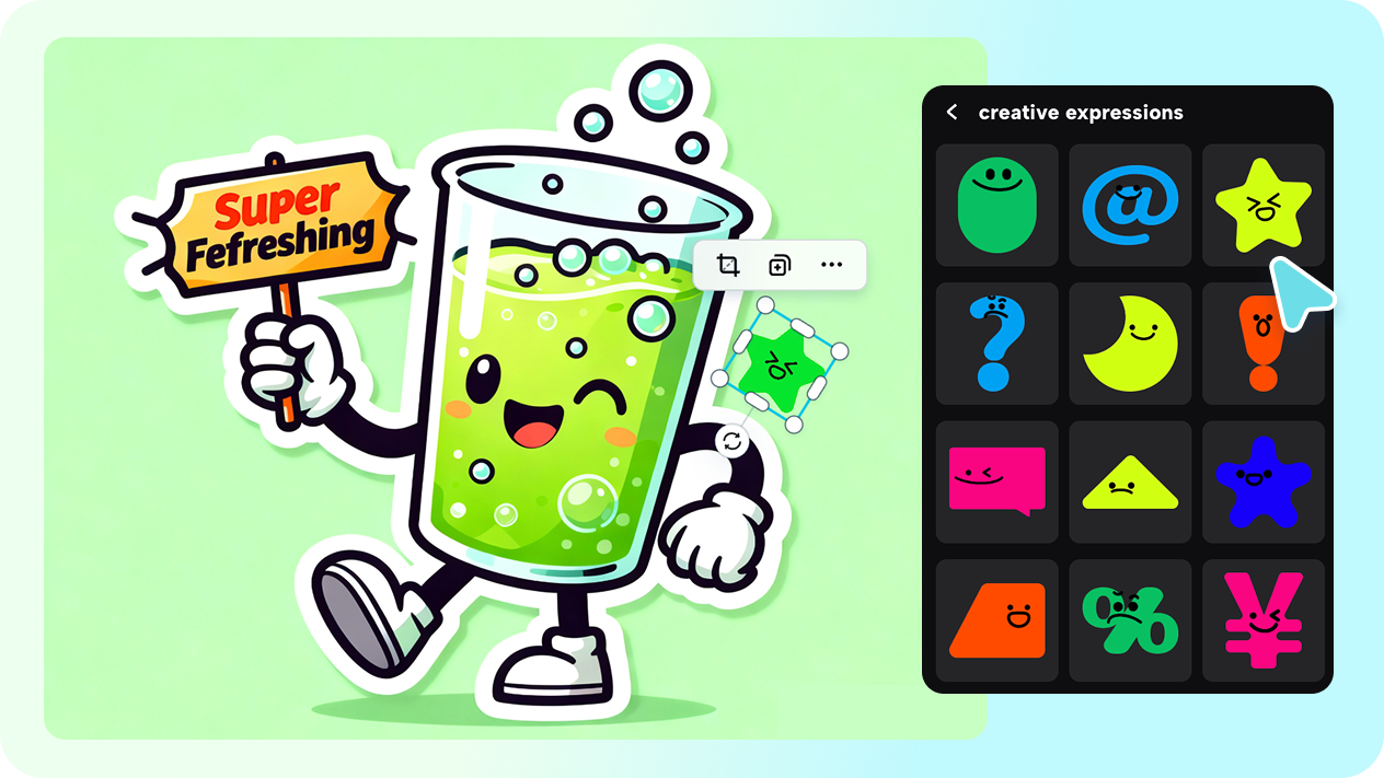 Image editor for creating stickers from scratch