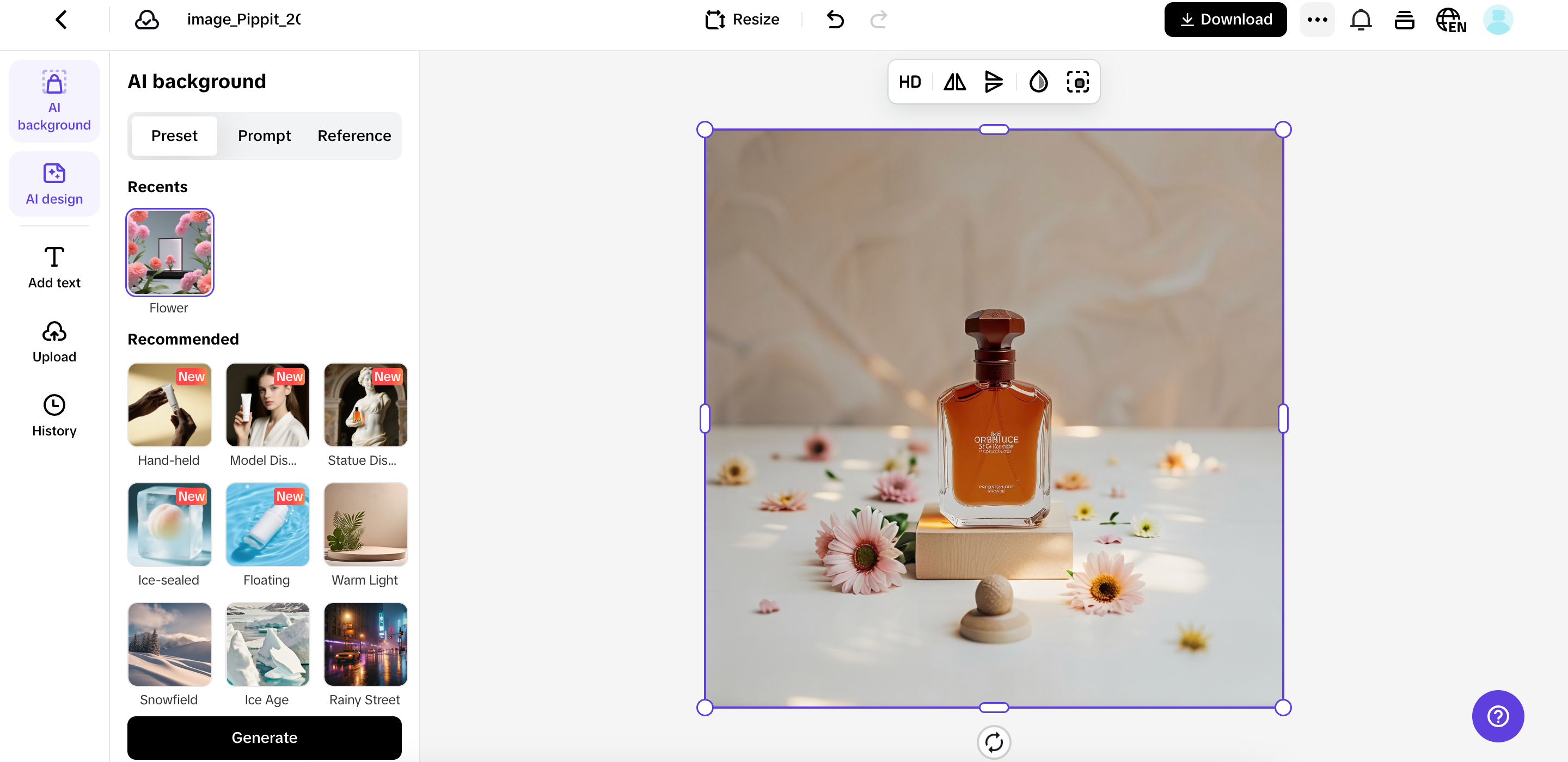 ออกแบบพื้นหลังของคุณด้วย AI
