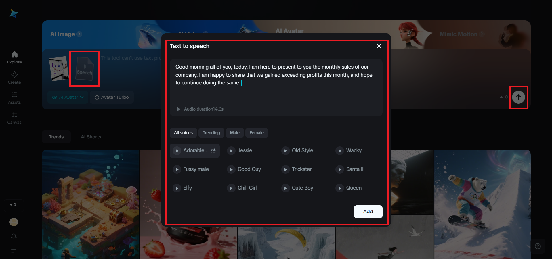 Generate text-to-speech