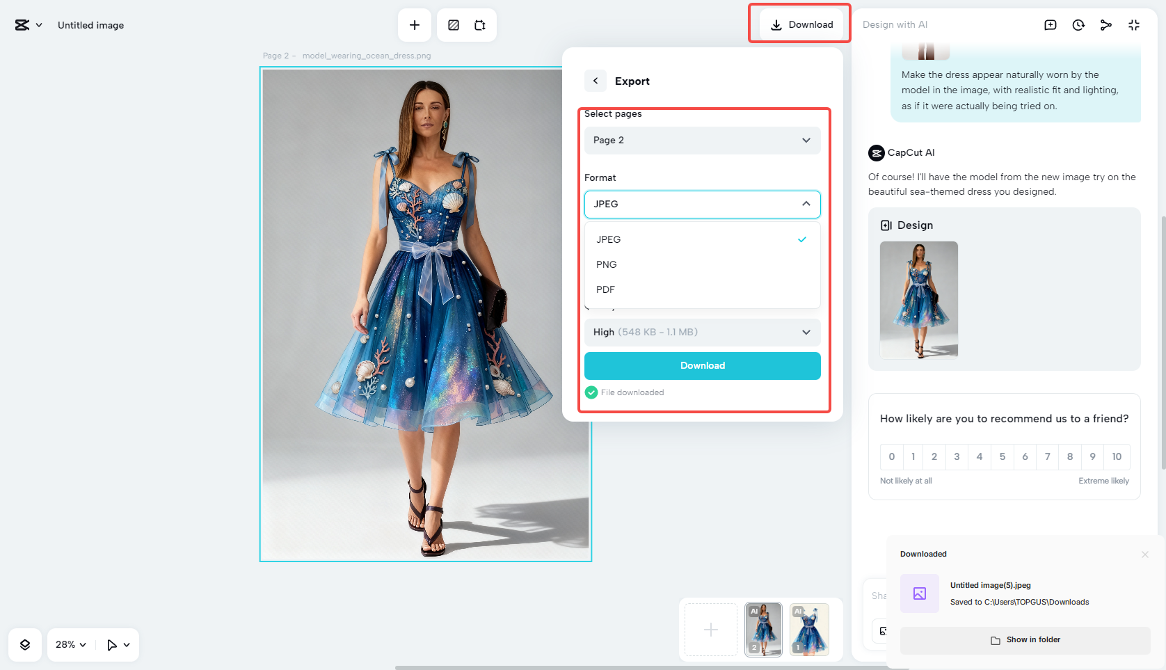 Download the dress try-on image