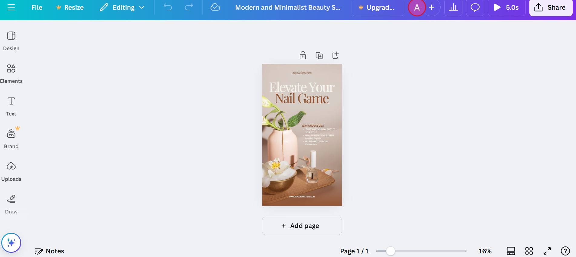 Canva's interface