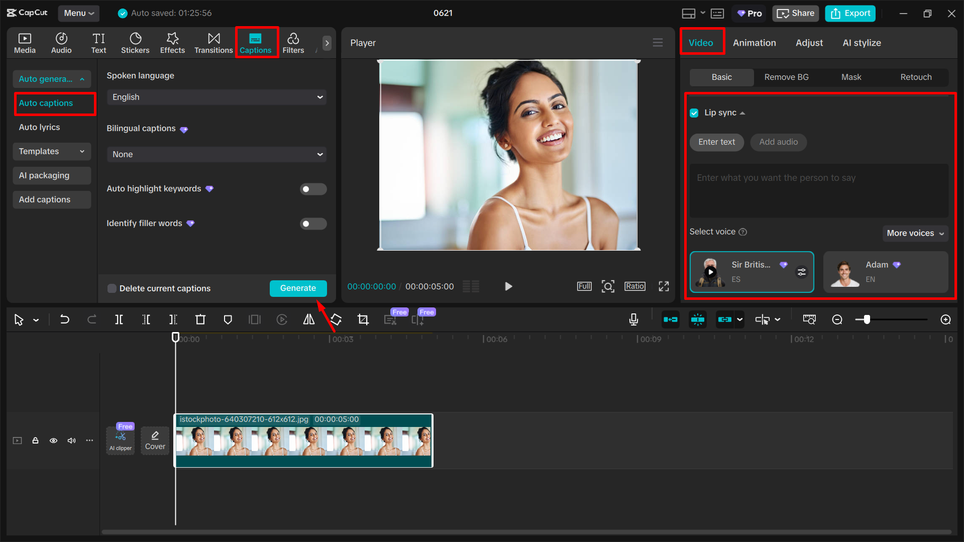 Editing the video in the CapCut desktop video editor