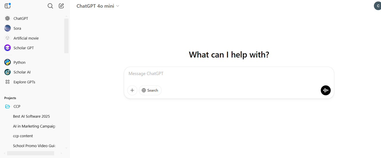 Interface do ChatGPT