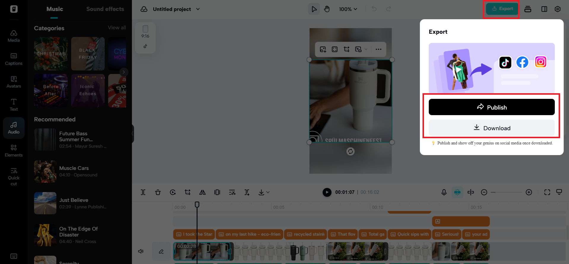 Export your video