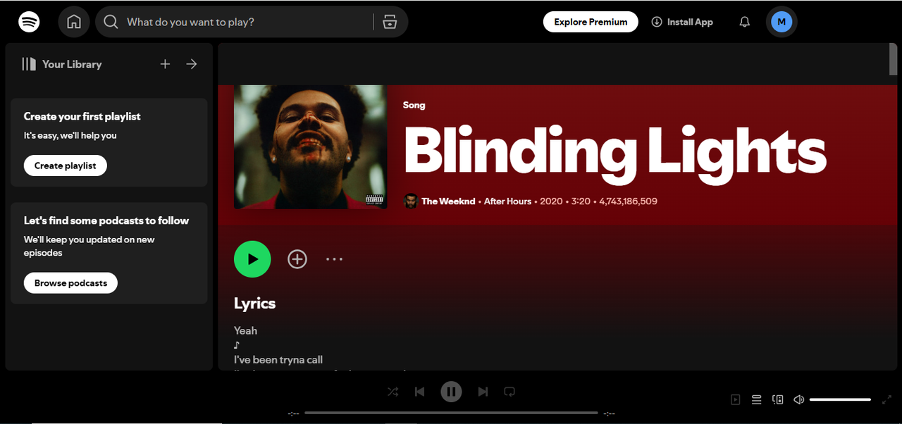 อินเทอร์เฟซของไฟทำให้ไม่เห็น - หนึ่งในเพลง Spotify ที่สตรีมมากที่สุดตลอดกาล