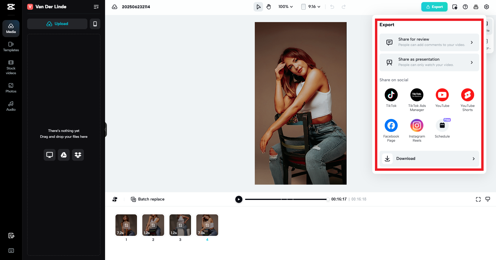 Exportieren Sie Ihre TikTok-Inhalte oder teilen Sie