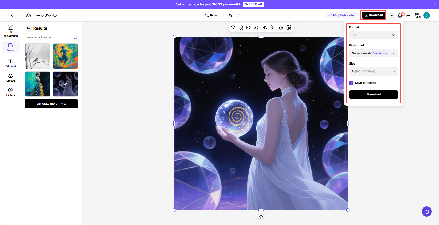 Instant product image generation