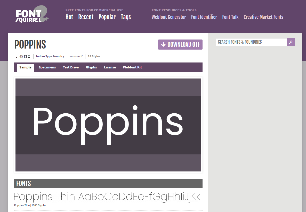 Font Tupai Poppins font