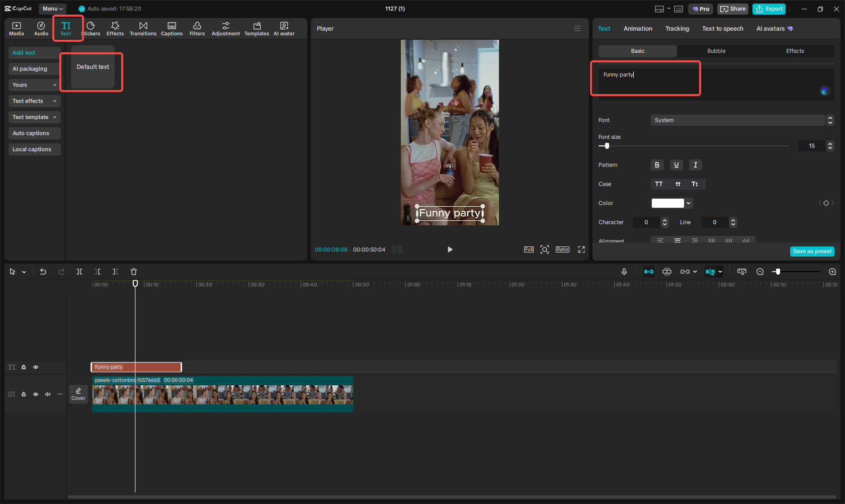 Add text to your video