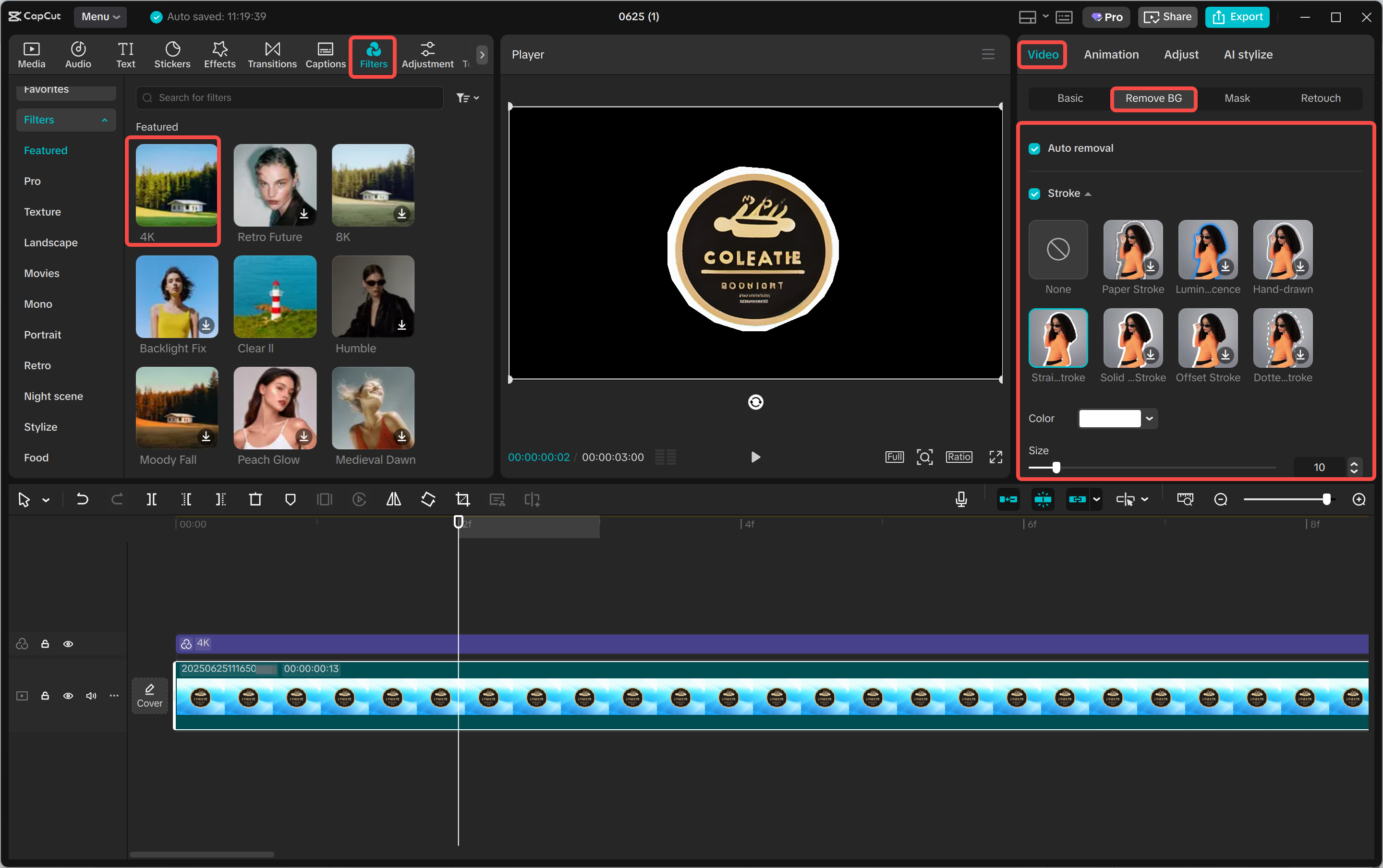 Modifier les images dans l' CapCut interface d'édition