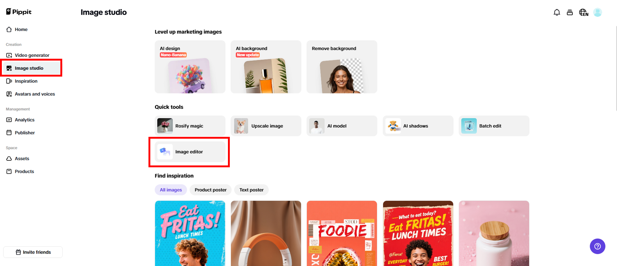 Accedi all'editor immagini