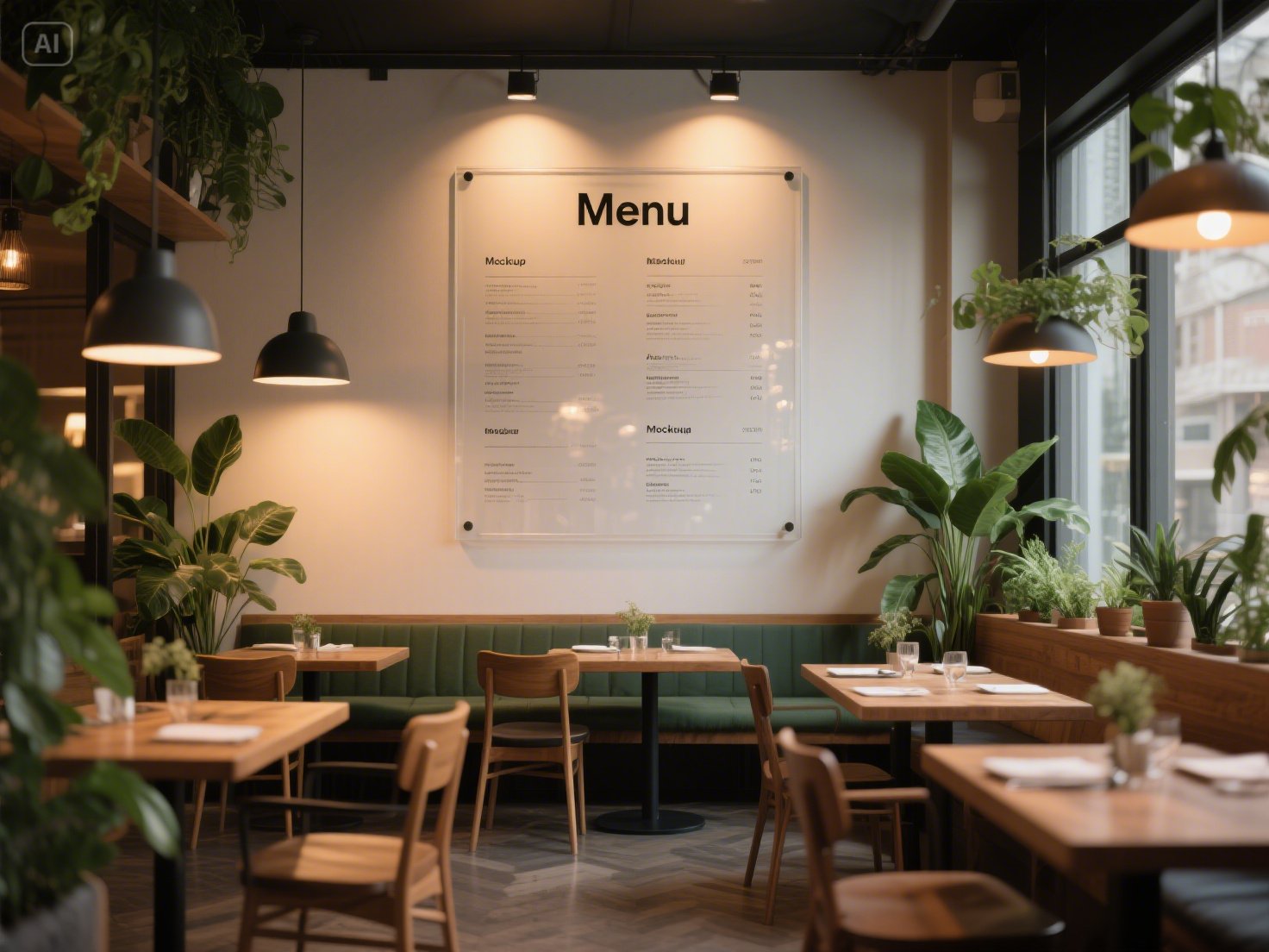 Restaurant wall mockup